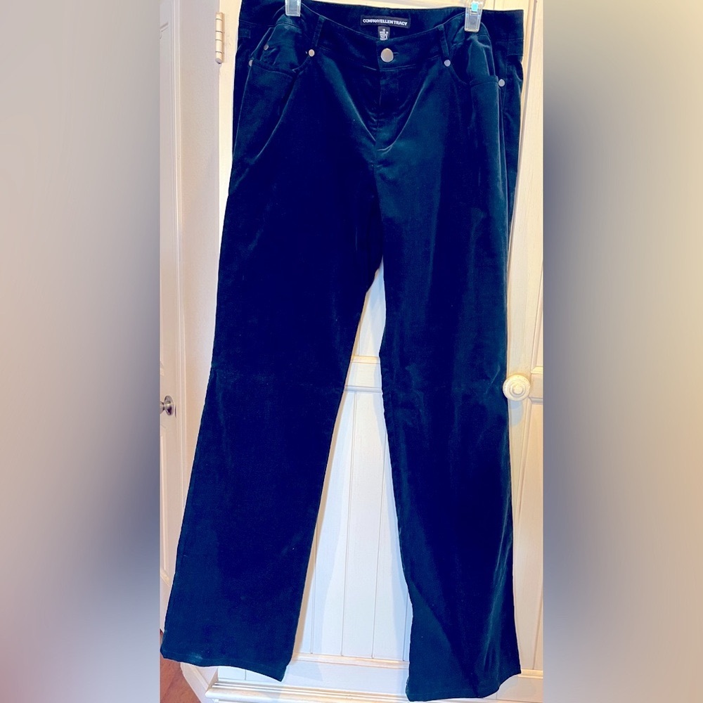Dark Green Cotton Velvet Jeans